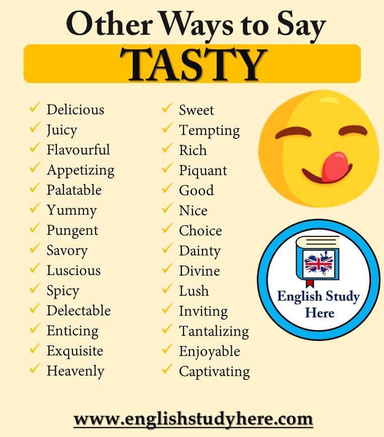 Other Ways to Say TASTY in English