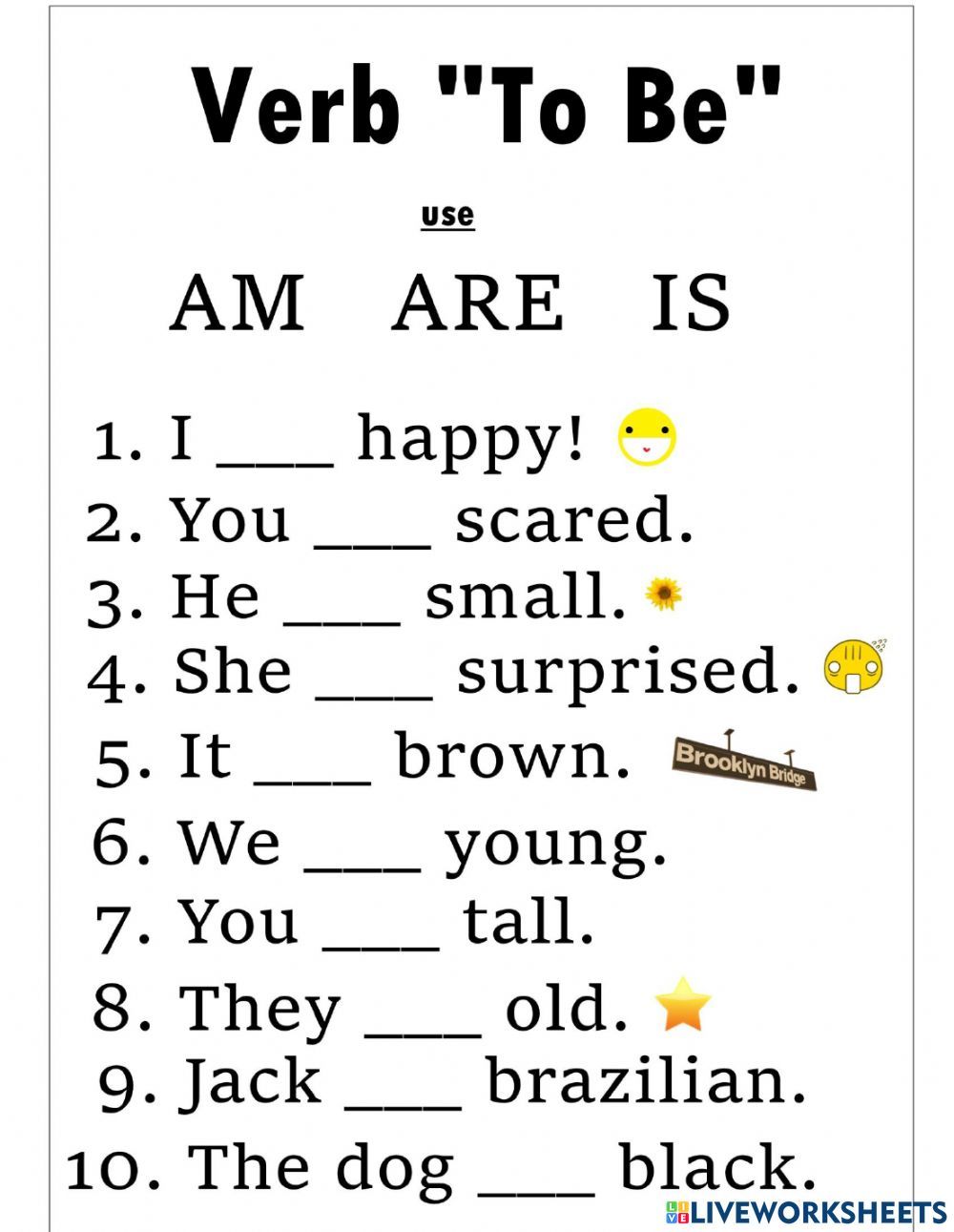 Verb To Be online exercise for Grade 2