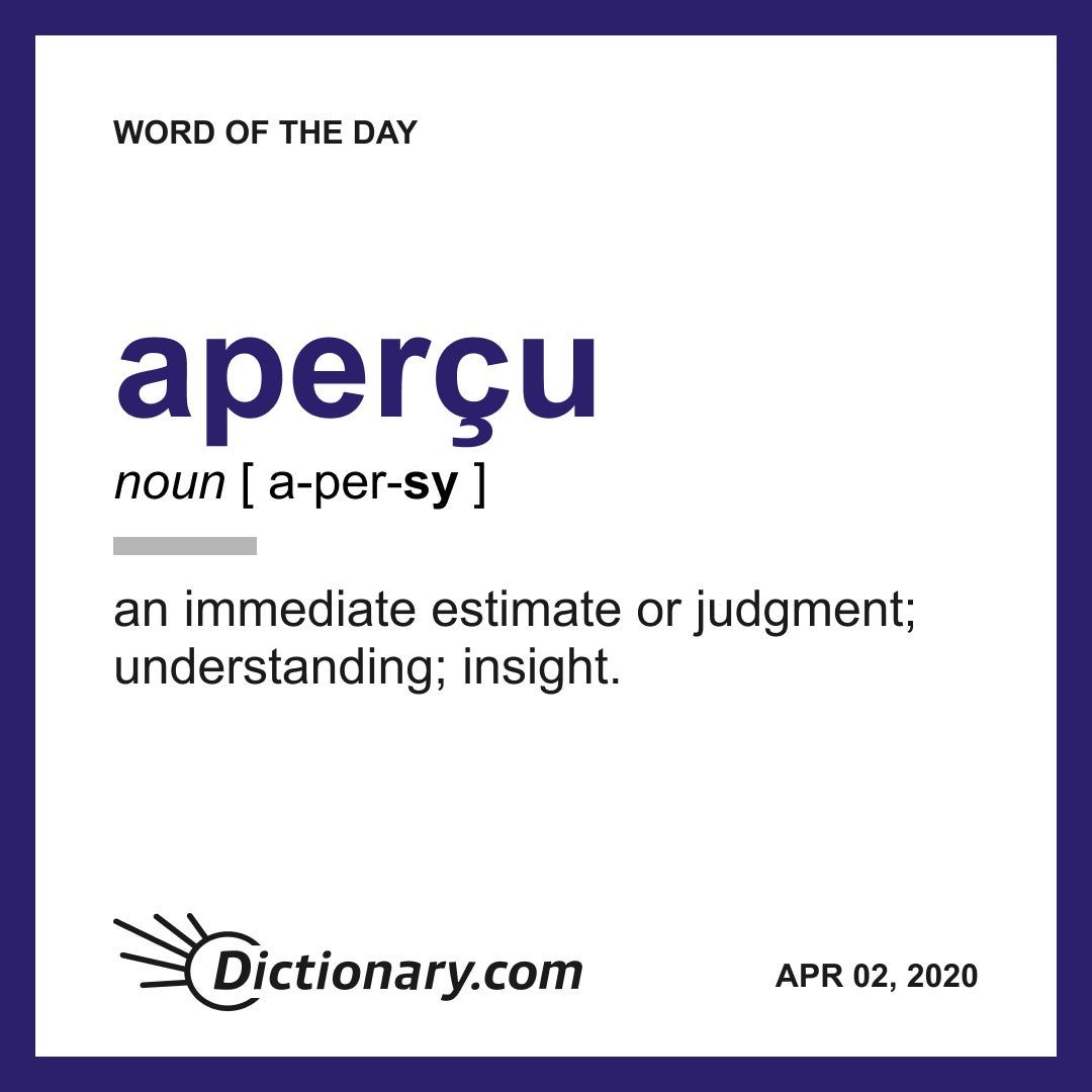 aperçu | Word of the Day | April 2, 2020