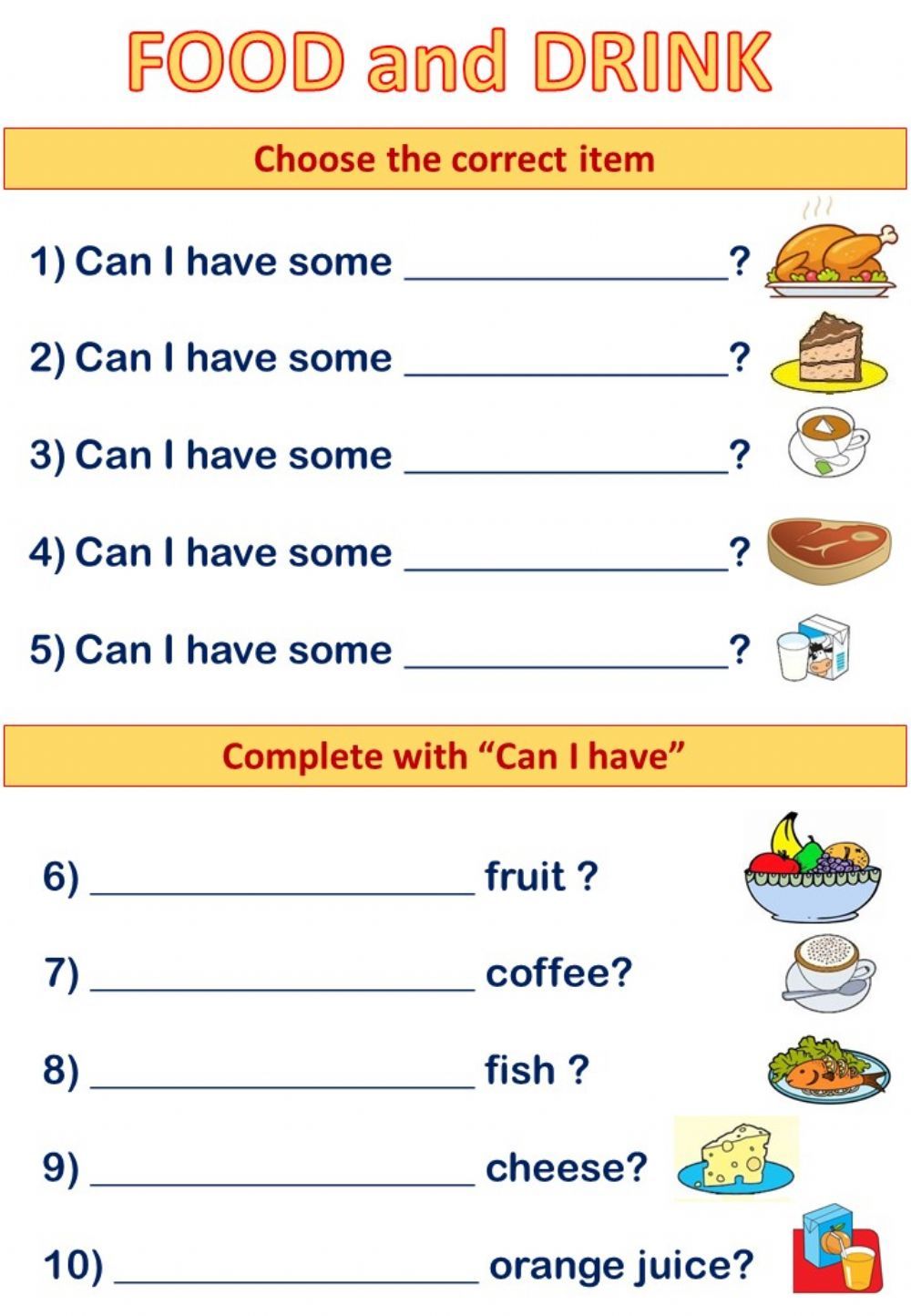 Can I have some? worksheet