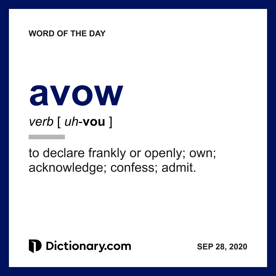 Dictionary.com Word of the Day: avow