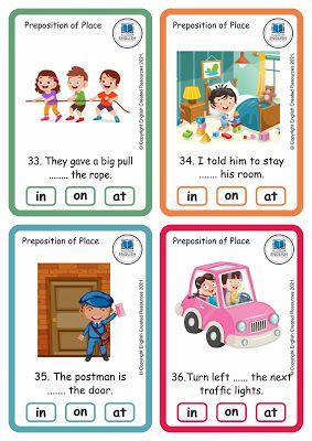 Prepositions Of Place Task Cards