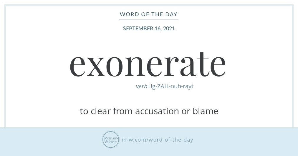 Word of the Day: Exonerate