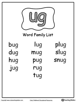 *FREE* AN Word Family List