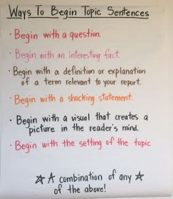 Ways to Begin Topic Sentences