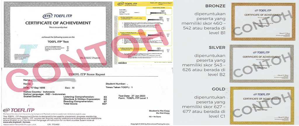 Contoh Sertifikat Toefl Itp Resmi By Ets
